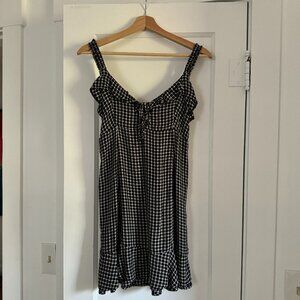 Black and White Gingham Mini Summer Dress